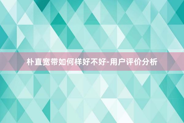 朴直宽带如何样好不好-用户评价分析